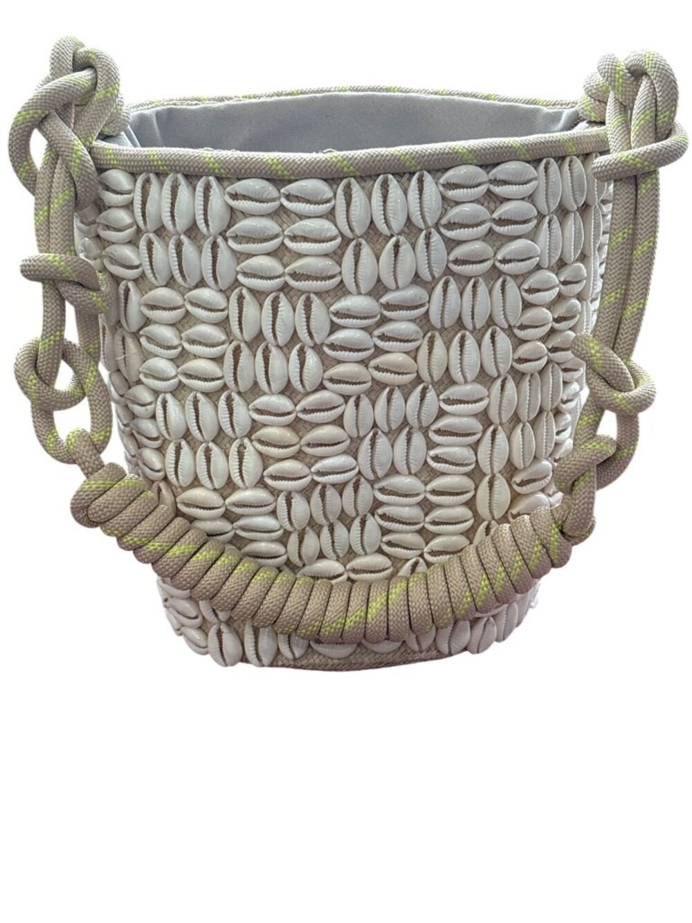 Aranaz Magica buntal Bucket Bag in Cowrie Shells New Tote Bag Purse